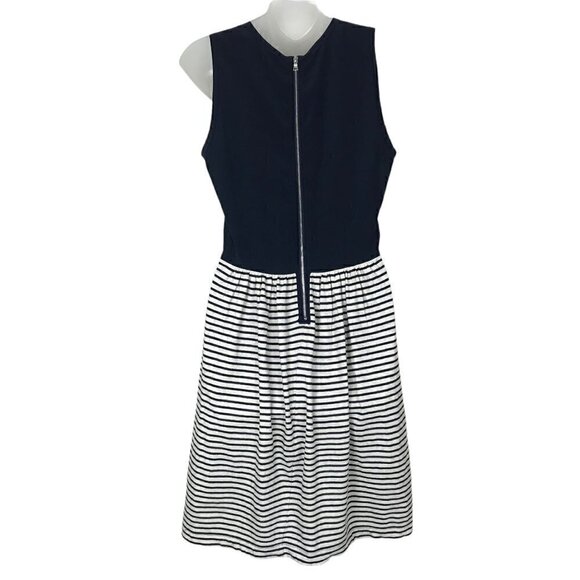 REBECCA Taylor Striped Dress Navy With Pockets Size  M - Picture 5 of 7
